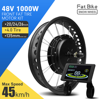 Electric Fat Bike Kit 48V 1000W 4.0 Tire Brushless Front Hub Motor Wheel For Snow Ebike Conversion Kit 20/24/26Inch EBike Engine