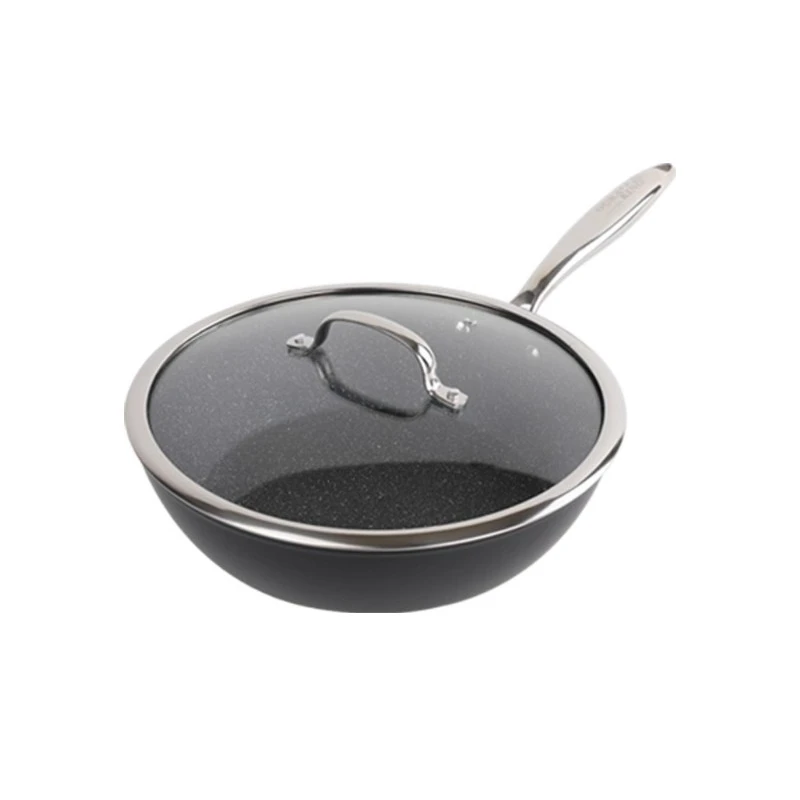 

Stainless Steel Handle Thickened Household Wok Magnetic Stove Universal Pan