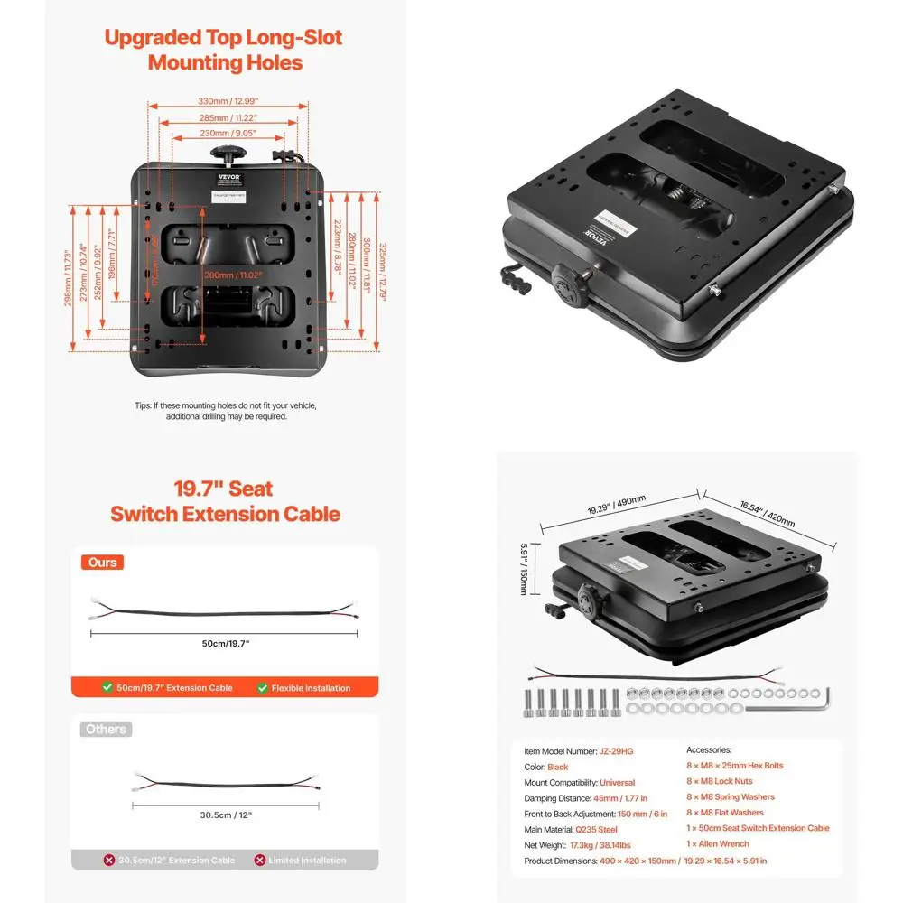 

Комплект подвески с регулировкой по высоте, пневматическая подвеска, 6-позиционная регулировка от передней до задней оси, комплект подвески для тракторов и газонокосилок с нулевым радиусом поворота