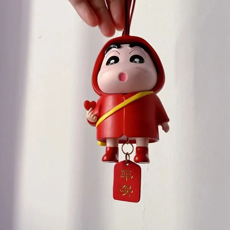 Popular Anime Crayon Shin chan High Beauty Cute Pendant Doll Car Handmade Car Gift Woven Rope Hanging Decoration Keychain Gift