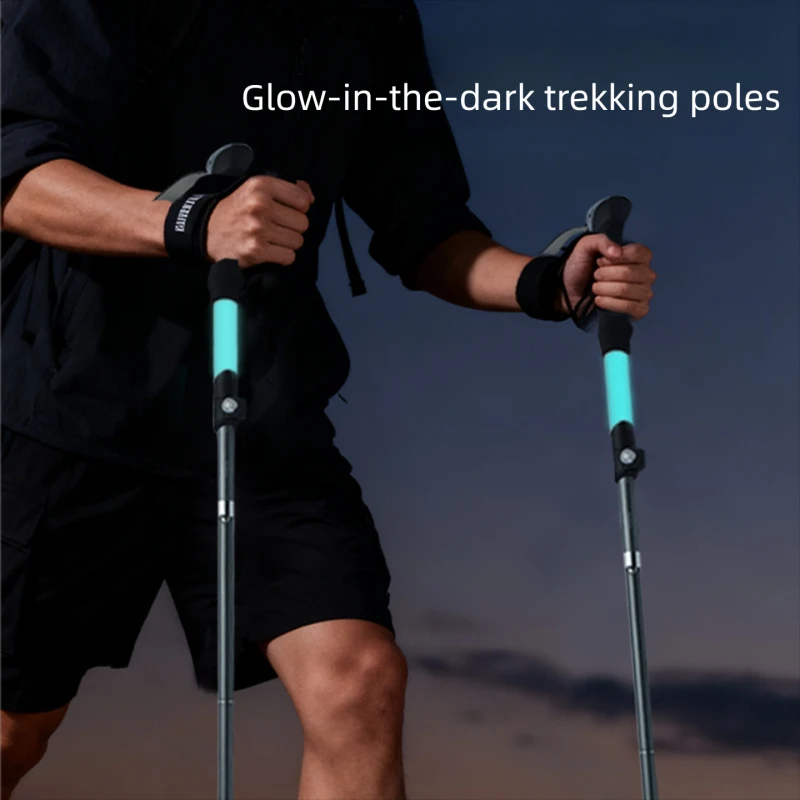 

Светящаяся треккинговая палка из силикона и легкого алюминиевого сплава, складная, телескопическая, для походов и альпинизма