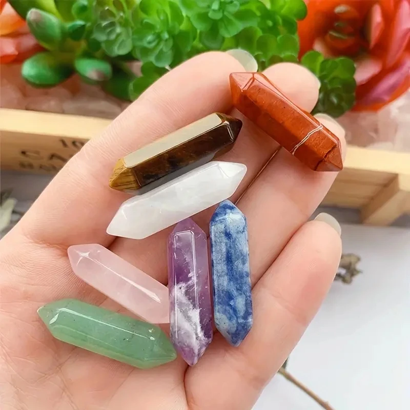 7pcs/set Nature Crystal and Healing Stone Set Chakra Balance Stone Spiritual Astrology Yoga Energy Reiki Healing Crystal Stone F