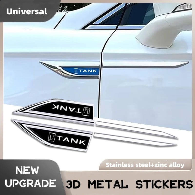 2PCS Car Fender Side Badge Decal Rear Trunk Sticker Emblem Badge Decals For Great Wall GWM WEY TANK 300 500 Tank300 500