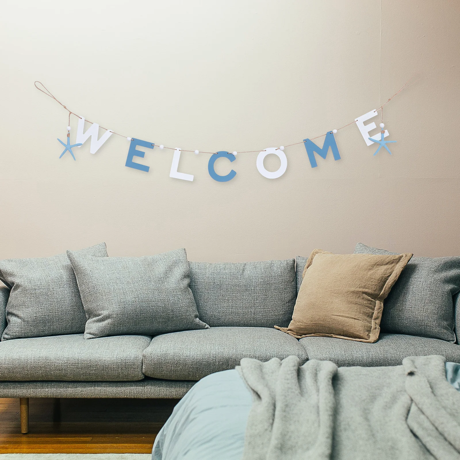 

1Pcs Wooden Welcome Pendant Mediterranean Hanging Wall Sign for Bar Cafe Home Decoration Unique Gift Wooden Pendant