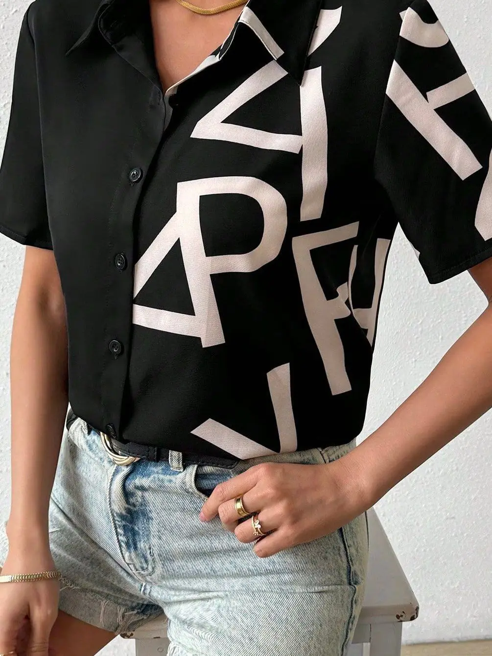 ルーズカジュアルプリントシャツ女性のポロカラー半袖 UV 保護ポリエステル繊維夏のファッション通勤スタイル