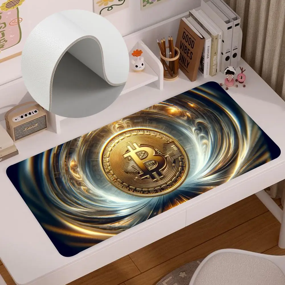

Fashion Bitcoin Mouse Pad Mice Pad Leather Mouse Mat PC Game Accessories Double Sided PU Desk Mats Carpet Anti-slip Waterproof m