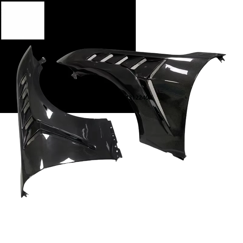 

Suitable for 2024 Mustang Carbon Fiber Mudguard GTD Style Front Bumper Perforated Mudguard