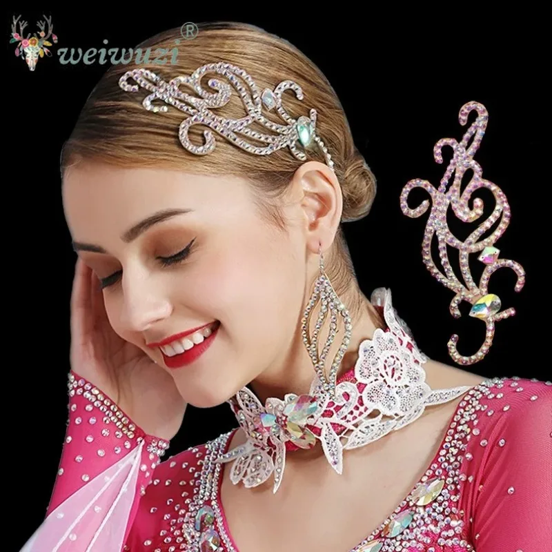 Handmade Headdress Latin Dance Modern National Standard Modern Dance Competition Headdress Middle Eastern Rhinestone Headdress