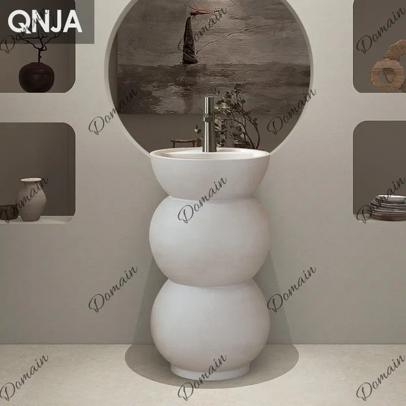 Japanese designer column basin floor-to-ceiling integrated art wash basin personalized creative face wash table