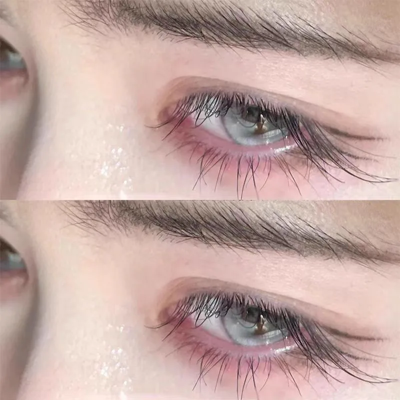 10줄의 투명하고 투명한 대각선 플라잉 폭스 인조 속눈썹 클러스터, 단일 클러스터 DIY C 컬 길이 10mm-14mm