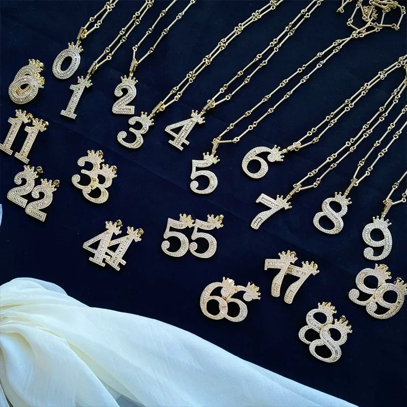 

Муассанит MDL. Стильный оригинальный нишевый комплект сияющего ожерелья на день рождения с дополнительными цифрами 123456789, позолоченный комплект ожерелья с бриллиантами