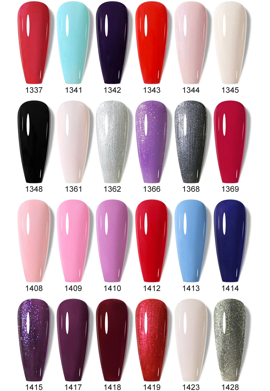 Clou Beaute 10/12/20/24-teiliges Gel-Nagellack-Set, 15ml Weißglasflasche, Nagelkunst-Kit, Semi-permanenter Gellack Nagellack – Detail 25