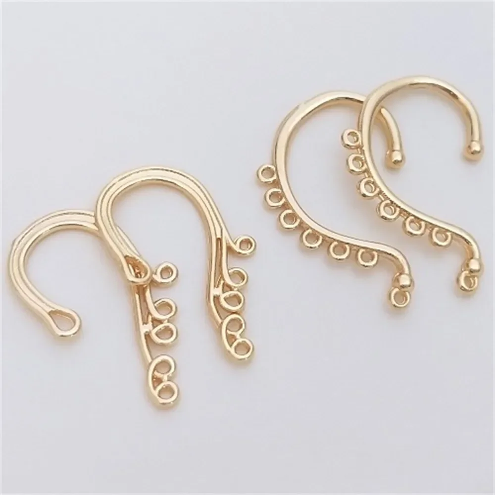 

14K Bag of Gold Ear Jewelry Multi-ring Multi-ring Ear Clip Handmade Diy Earrings Without Ear Holes Tassels E108