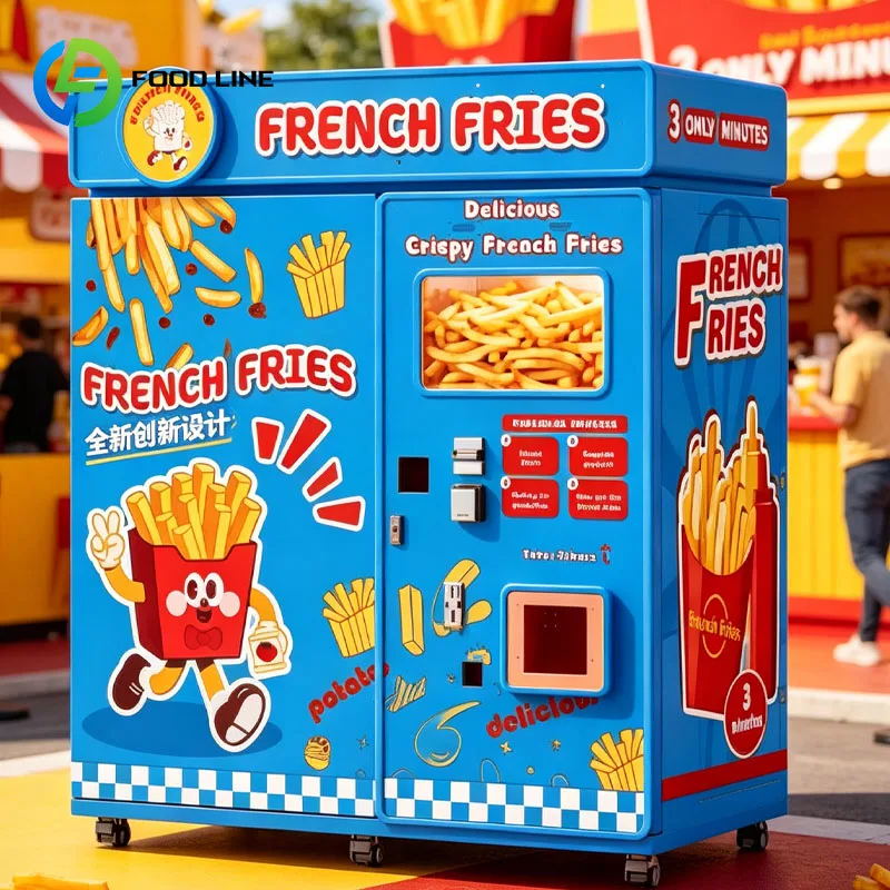Fully Automatic French Fries Vending Machine Smart Potato Fries Kiosk Self Service Scan To Pay System Customized