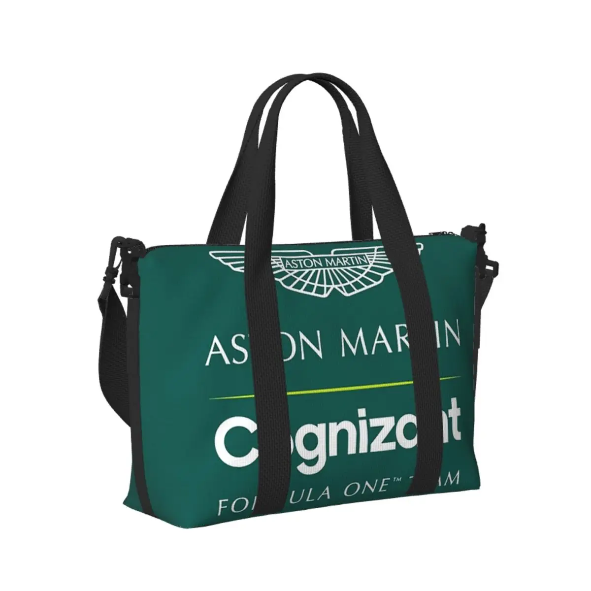 

Custom Aston Green Beach Travel Bag Large Capacity Tote Bags for Gym Sport Women Shopping Duffle Shoulder Bag