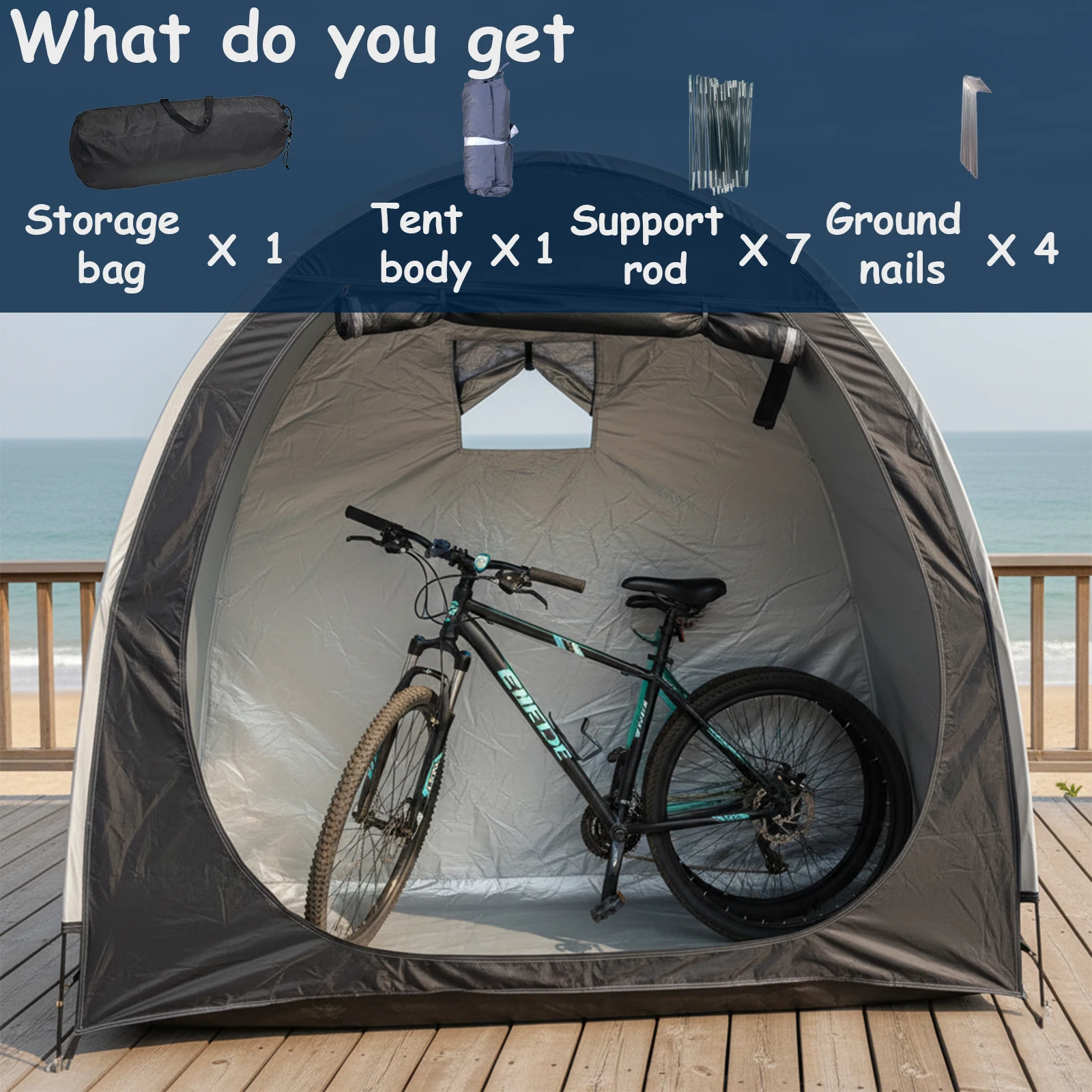 

Thickened Oxford Cloth Portable Bike Shelter Private Travel Tent for Outdoor Hiking Cycling Camping And Travel