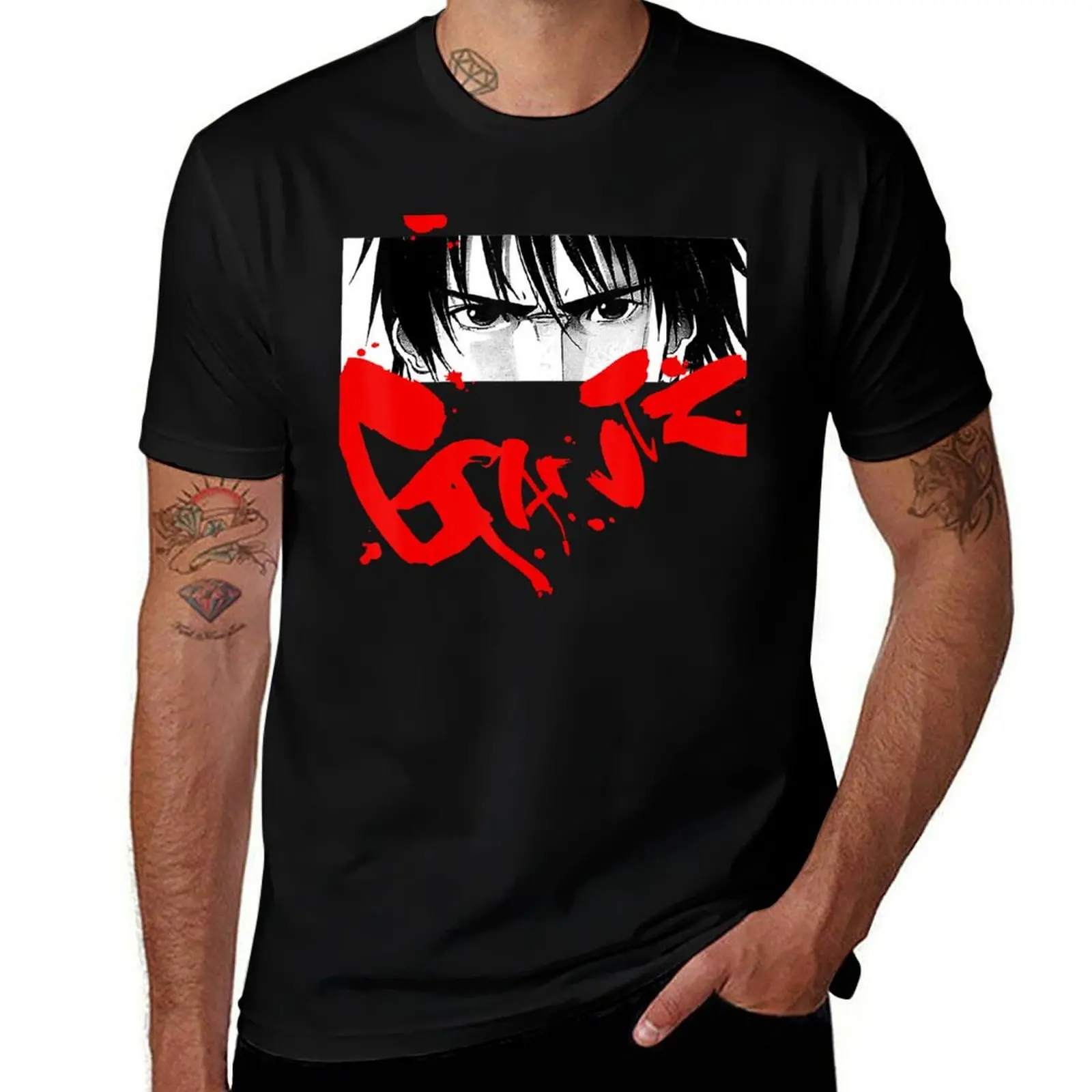 

humor Series Japanese Gantzs t shirts Character shirts t Classic graphic mens T-Shirt dark funny Manga Costume Anime