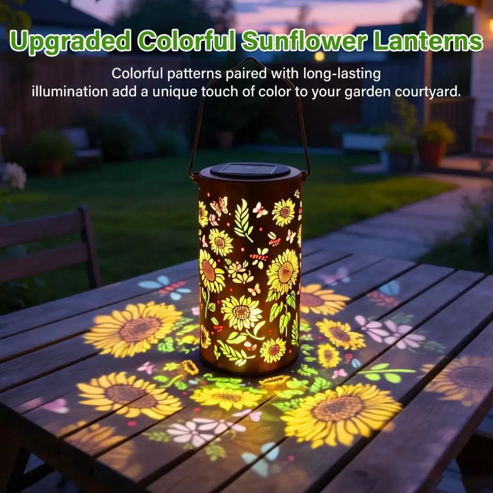 Waterproof Solar Sunflower Garden Light Hanging Standing Type Outdoor Landscape Lamp Solar Powered Projection Feature