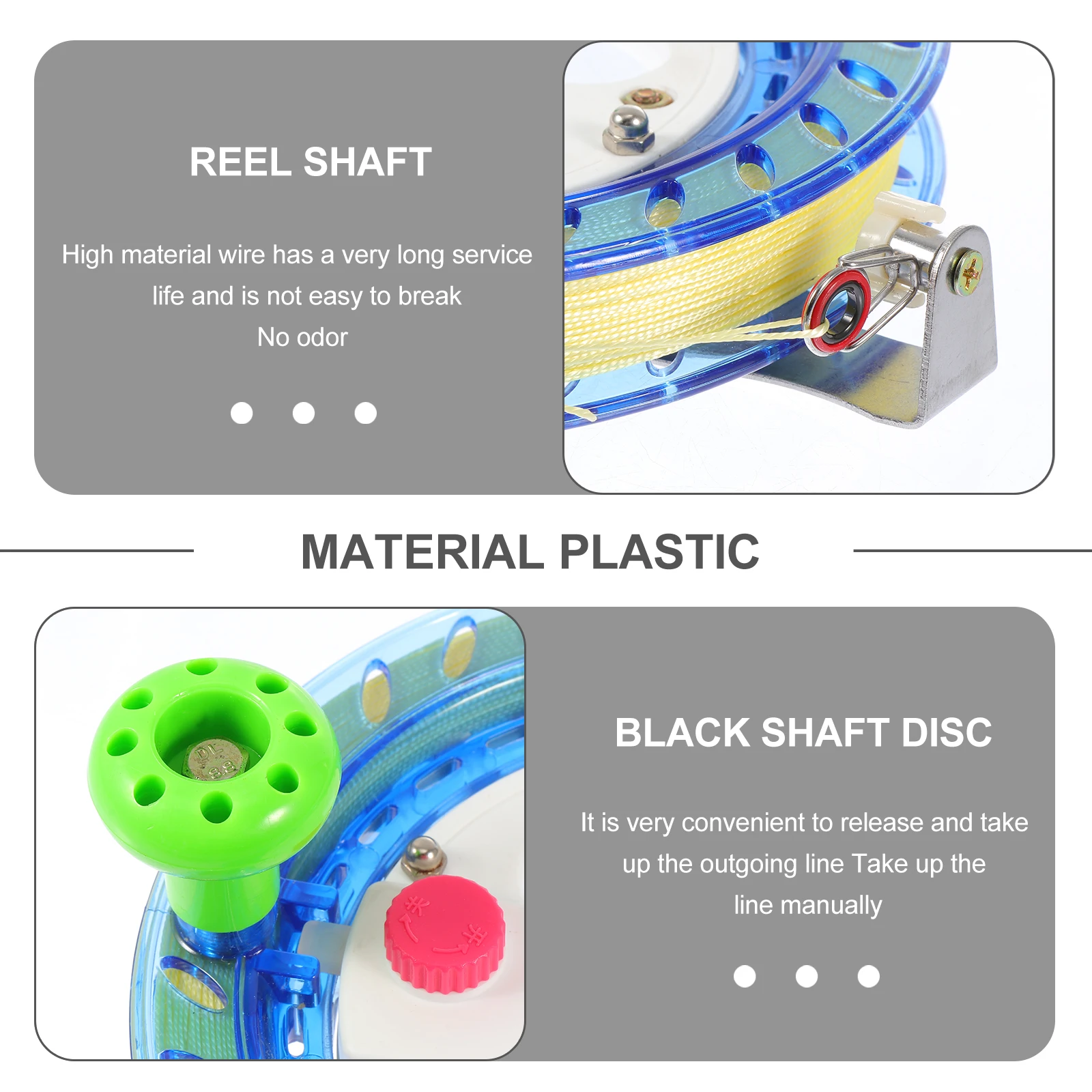1セット 1セット ラインホイール ブルー 軽量 ロック可能 ハンドホイール アウトドア カイトフライング スプールリール ワインダー カイト糸アクセサリー