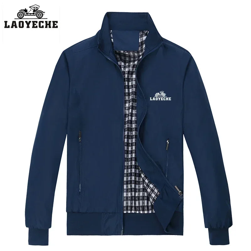 Embroidery Laoyeche Spring and Autumn Casual Solid Color Fashion Slim Fit Bomb Jacket Jacket Baseball Jacket Men's Jacket M-6XL