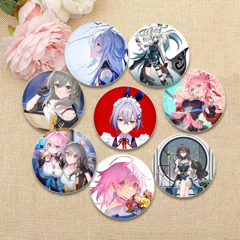 Game Anime Brooches Honkai Star Rail Pins Stelle Jingliu Fu Xuan Clara March 7th Cartoon Badge Bag Accessories Jewelry Gifts