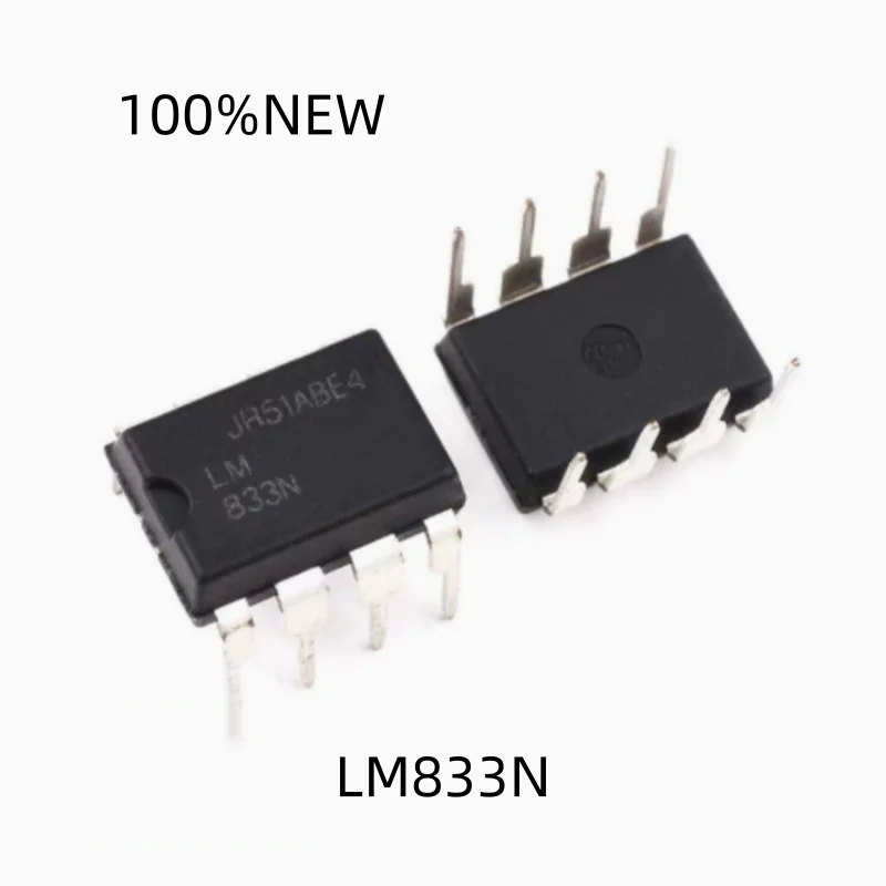 (10Pcs) 100% New Lm833N Lm833 Dip-8 Dual Channel Low Noise Operational Amplifier Chip Ic
