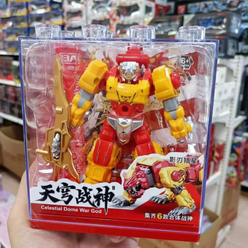 ของเล่นแปลงร่างปริศนา Yuexing Tianqiong God of War หุ่นยนต์เพชร อัลลอยด์ รุ่น 6 in 1 โมเดลฟิกเกอร์สำหรับเด็กผู้ชาย คริสต์มาส