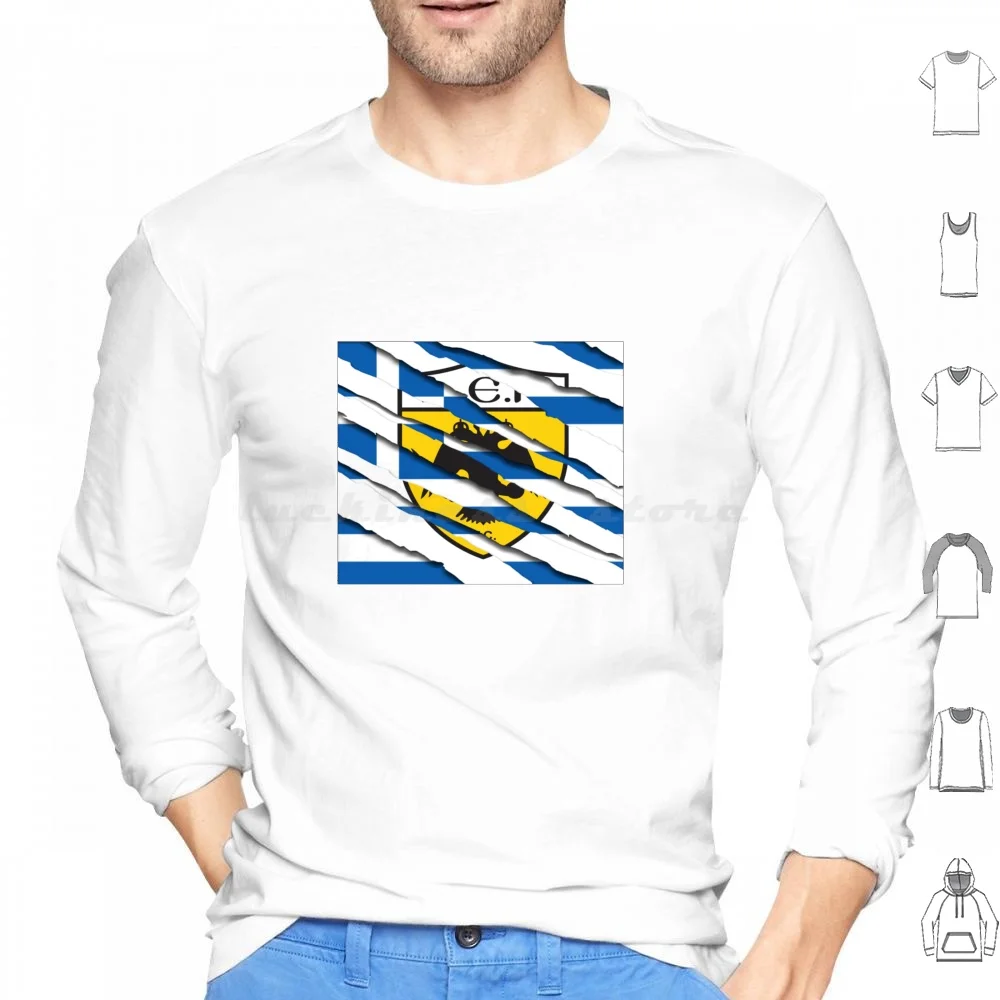 Aek From Greece Hoodie Cotton Long Sleeve Aek Aek Athens Greece Greek Aek Athens Aekara Monoaek Greek Football Aek Hools Aek