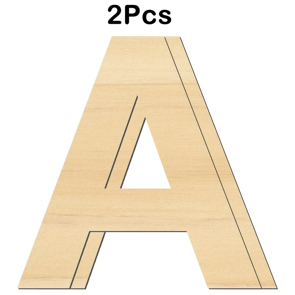 2PCS Wooden Wall Decor Letter Unfinished Blank Letters Home Holiday Party Wedding Wall Decoration