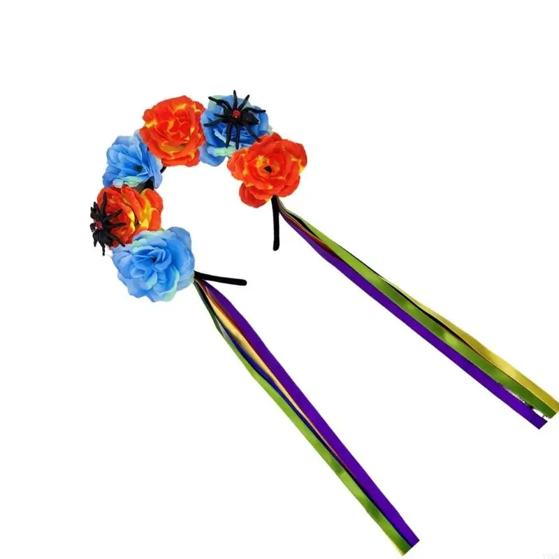 

Adjustable Halloween Headpiece Glitters Spiders Headwear Soft Polyester Headwear