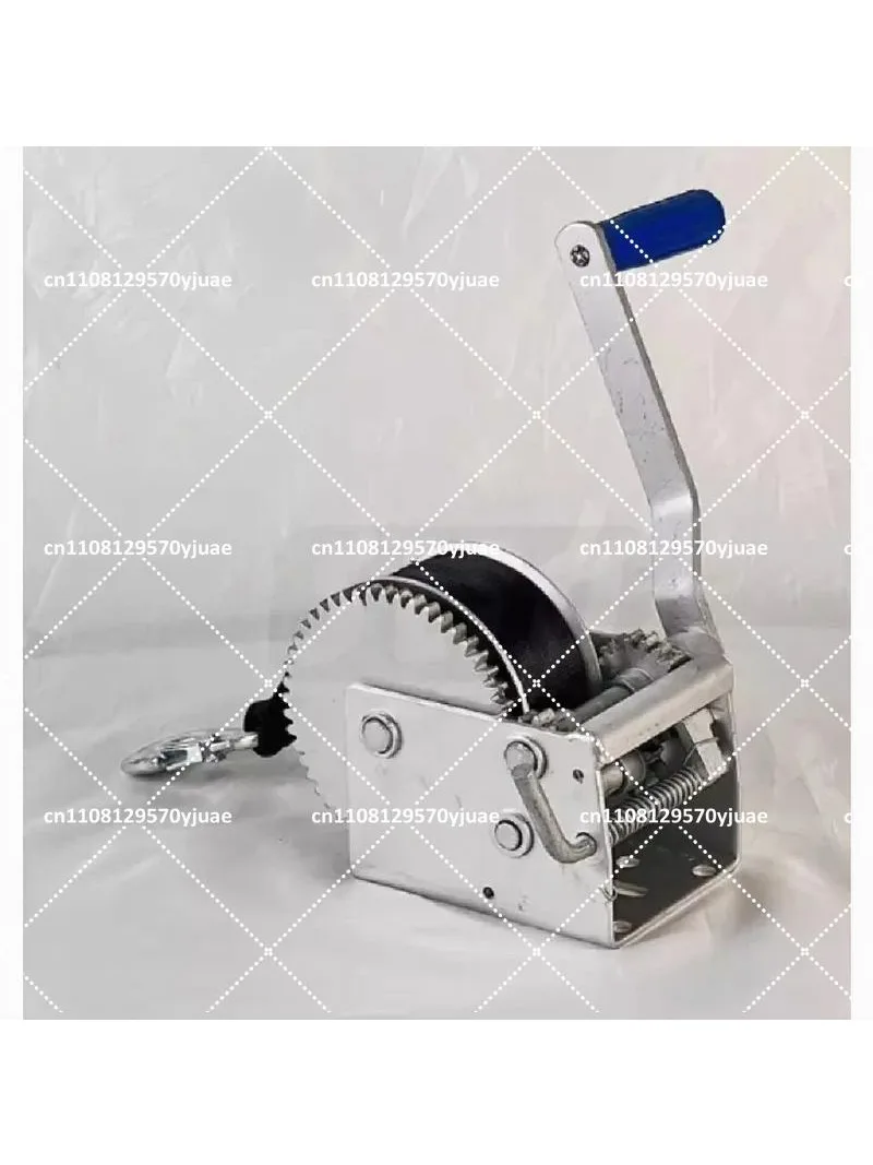 2-Speed Hand Crank Winch 900KG 2.6T for Boat Trailer, Heavy Duty Webbing Winch with Strap, Marine Trailer Accessory
