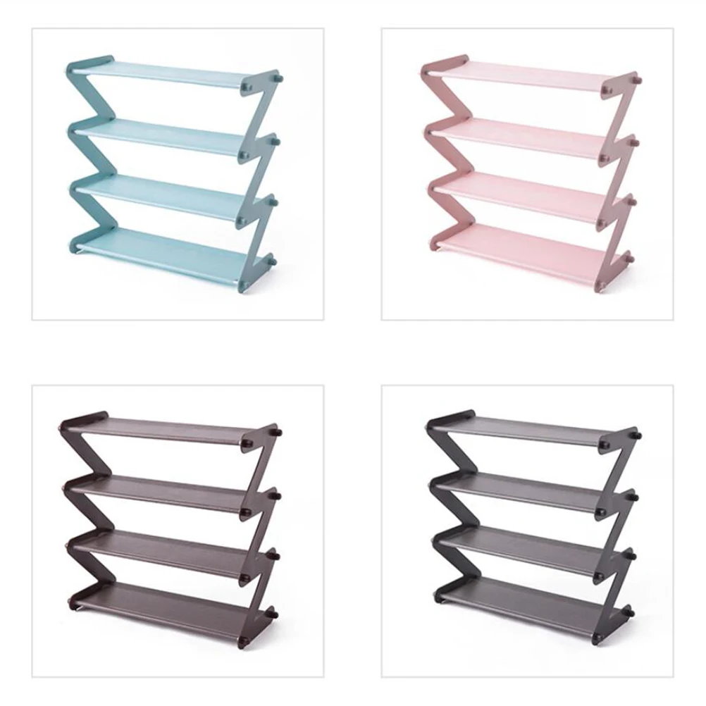 

1pc Stainless Steel Shoe Storage Rack Layered Space Saving Shelf For Kitchen Home Office Pink Multi Purpose Storage Rack