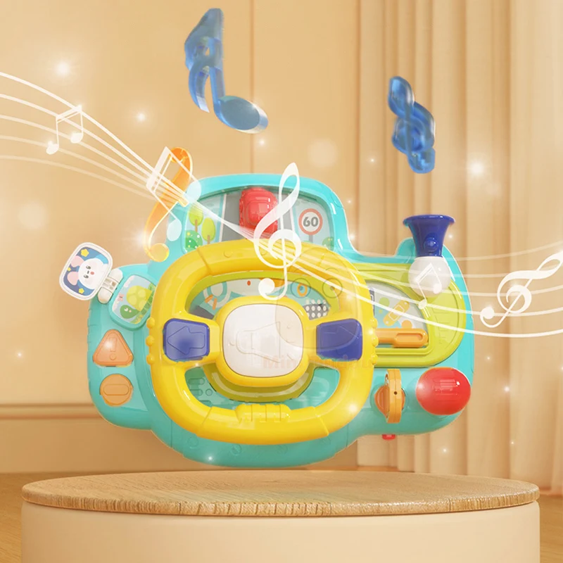 Volante simulacional para bebé, juguete eléctrico con música, luz, sonido, copiloto, cochecito, juego de escritorio, juguetes educativos tempranos para niños