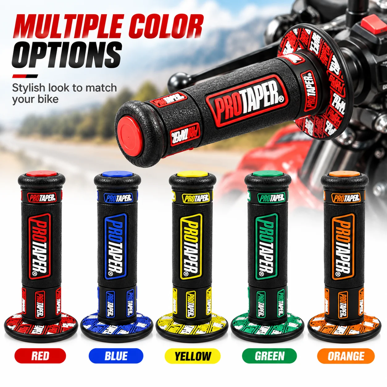 2-Pack of Non-Slip Motorcycle Handlebar Grips, Made of Colorful Silicone, Suitable for Ktm, Yamaha Off-Road Motorcycles, Enhance Riding Control, Available in Multiple Colors, Trendy Appearance, Off-Road Motorcycle Modification Handlebar Accessories