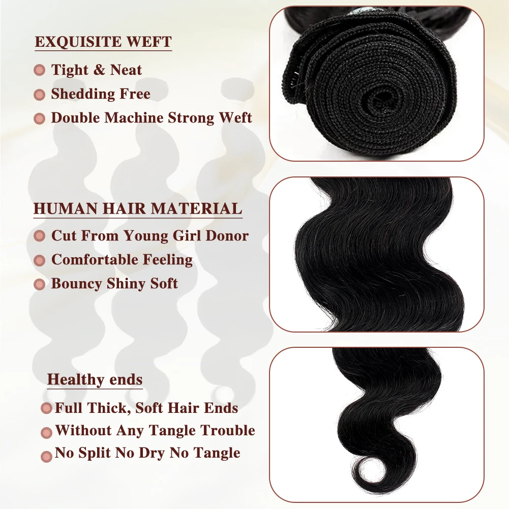 Body Wave Human Hair Bundles 100% Human Hair Extensions For Women Brazilian hair Bundles Deals Raw Hair