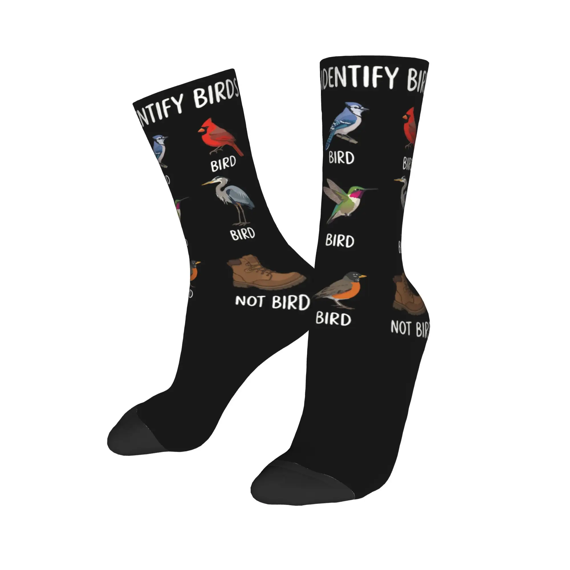 Winter Warm Casual Unisex How to Identify Birds Birding Bird Watcher Socks  Non-slip Middle Tube Socks
