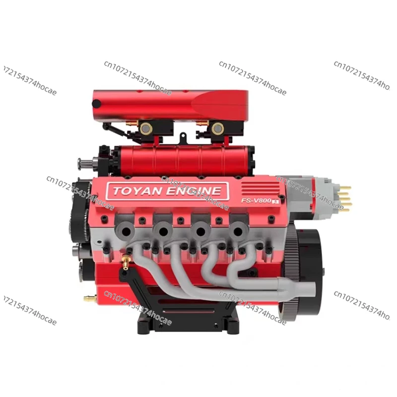 V8 FS-V800GCS Methanol Fuel Engine Model Kits with Supercharger DIY Assembly Model Engine Kit for RC Car