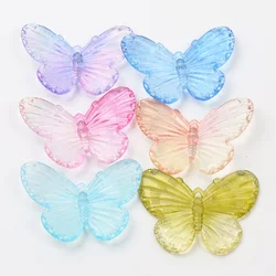 10pcs/lot Gradient Butterfly Pendant Acrylic Charms For Making Crafts Earrings Necklace Hairpin Diy Jewelry Accessories 30x40mm