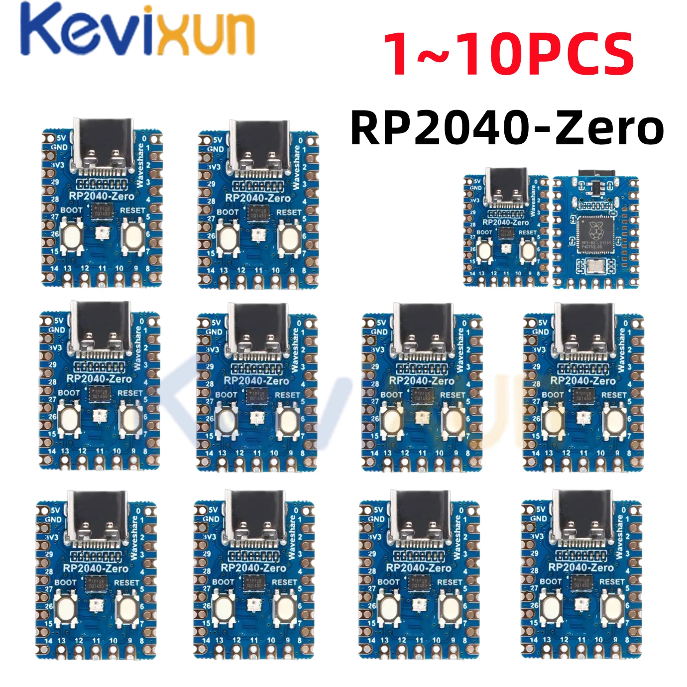 1-10PCS/ RP2040-Zero  For Raspberry Pi Microcontroller PICO Development Board Module Dual-core Cortex M0+ Processor 2MB Flash