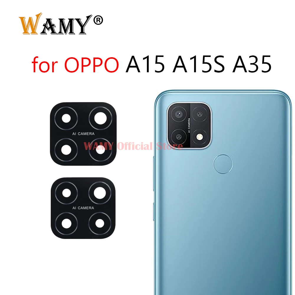 WAMY New Rear Back Camera Glass Lens With Frame For OPPO A15 A15S A35 CPH2179 CPH2185 Replacement