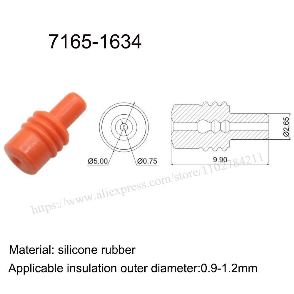 

5000pcs 7165-1634 New energy auto seal rubber automotive Waterproof connector terminal plug pin socket