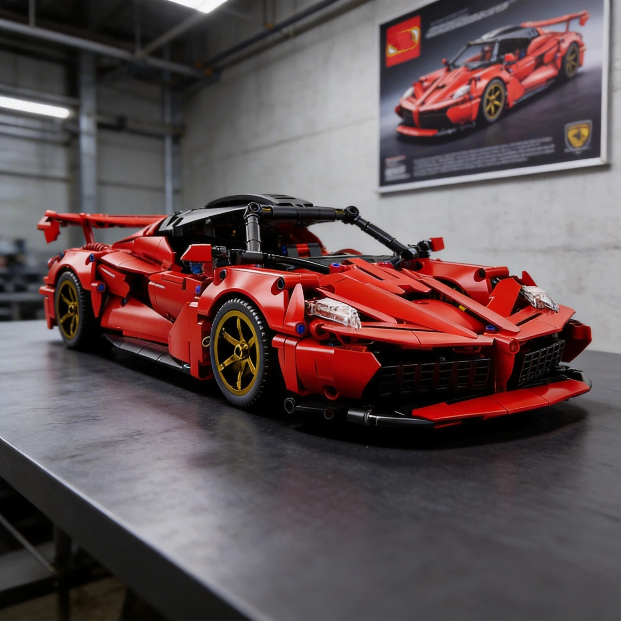 1000+pcs MOC Technical Compatible Ferrari LaFerrari Supercar Building Blocks Car Model Bricks Toys for Boys Present