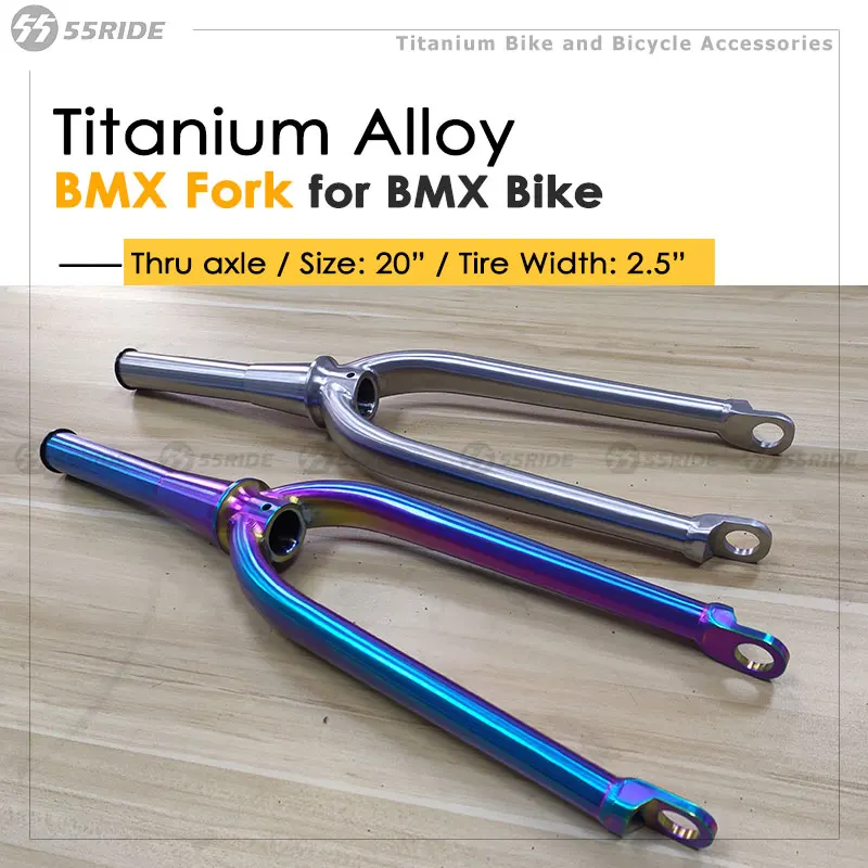 

Титановая велосипедная вилка BMX, 20-дюймовая сквозная ось, ширина шины 2,5 дюйма, экстремальный велосипедный спорт, детали велосипеда