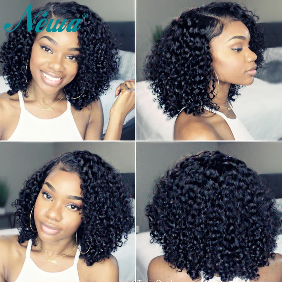

Curly Bob Wigs Transparent 13x6 Lace Front Wig Pre Plucked Bleached Knots 100% Human Hair Lace Frontal Glueless Wigs For Women