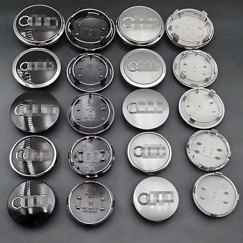 4 unidades de tapas de buje central de rueda con logo para coche, 60mm 61mm 68mm 69mm 77mm, para Audi A6 A7 A8 S8 RS3 RS5 Q2 S6 A1 A2 A3 A4 A5 S7 TT