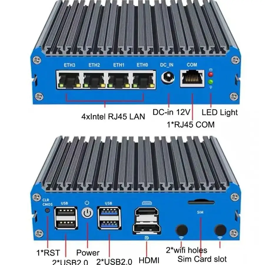 Imagem -06 - Fanless Mini pc Pfense Firewall Appliance Intel N100 Roteador Macio Ddr5 4800mhz Ssd Nvme 4x2.5g Lan I226 Ikuai Esxi Aes-ni