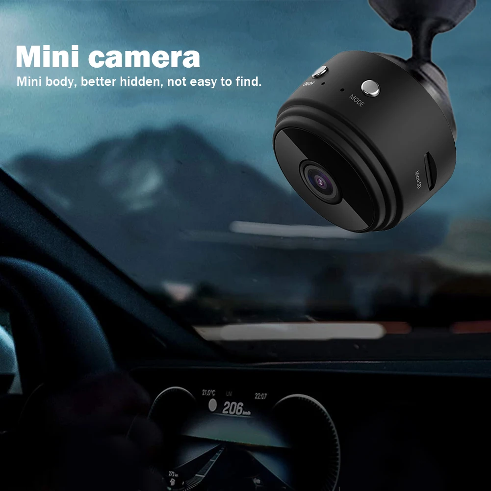 Cámara de Video inteligente de vigilancia con visión nocturna, recargable por USB, visión remota, fuerte imán para interior de coche, bebés y Mascotas