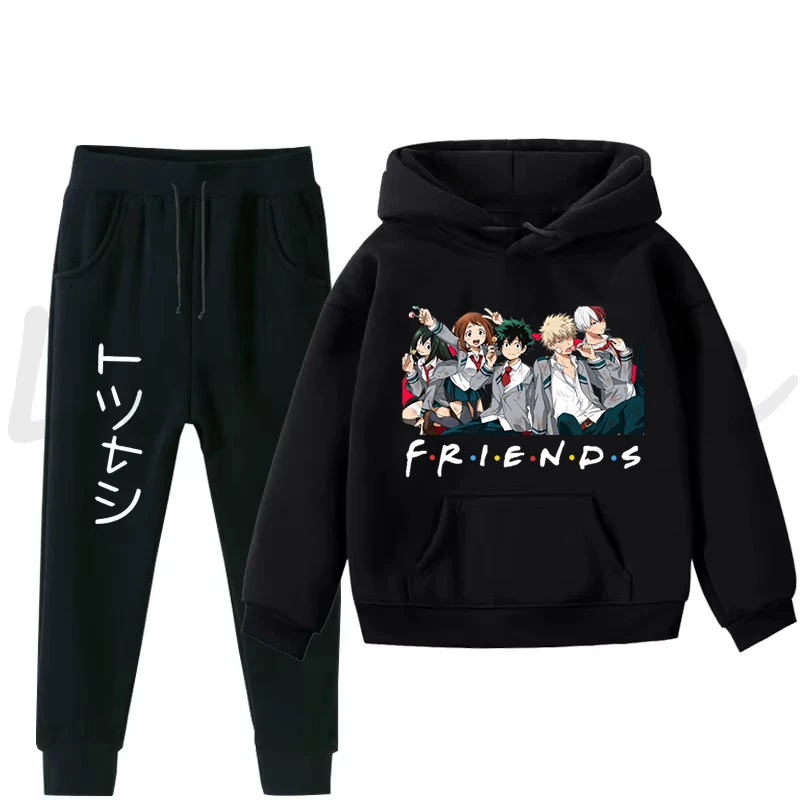 

Anime My Hero Academia Friends Printed Hoodie +Pants Tracksuits Boy Girl Autumn Casual Long Sleeve Pullover Children Clothes Set