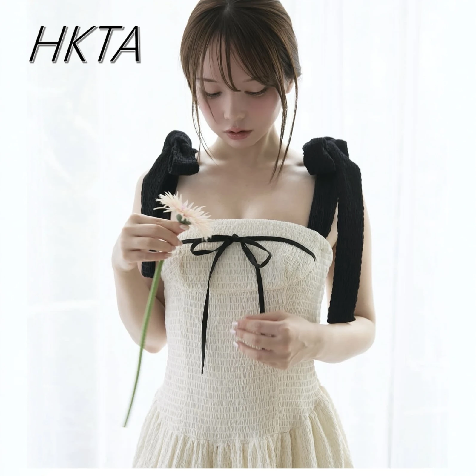 Japanse Stijl Boog Schouderband Jurk Vrouwen Meisjes Hoge Taille Slim Fit Kanten Jurk Zomer Nieuwe Zoete Meisje Vakantie Kust Jurk