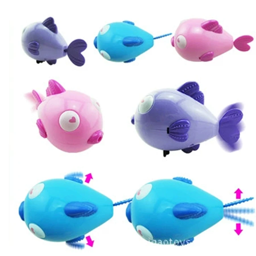 Swimming Animal Toys, Wind Up Chain Bathing Water Animal Kiss Fish Turtle Pool Float Bathtime Toys for Boys Girls